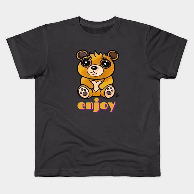 Kawaii Teddy Bear - Enjoy Kids T-Shirt by Alt World Studios